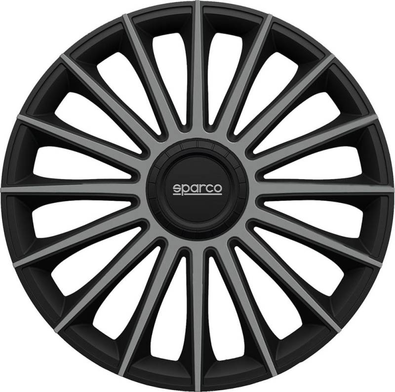 Sparco Corsa Satz von 4 Radkappen 14 "Zoll Treviso Auto Radkappen SPC1493BKGR schwarz grau von Sparco