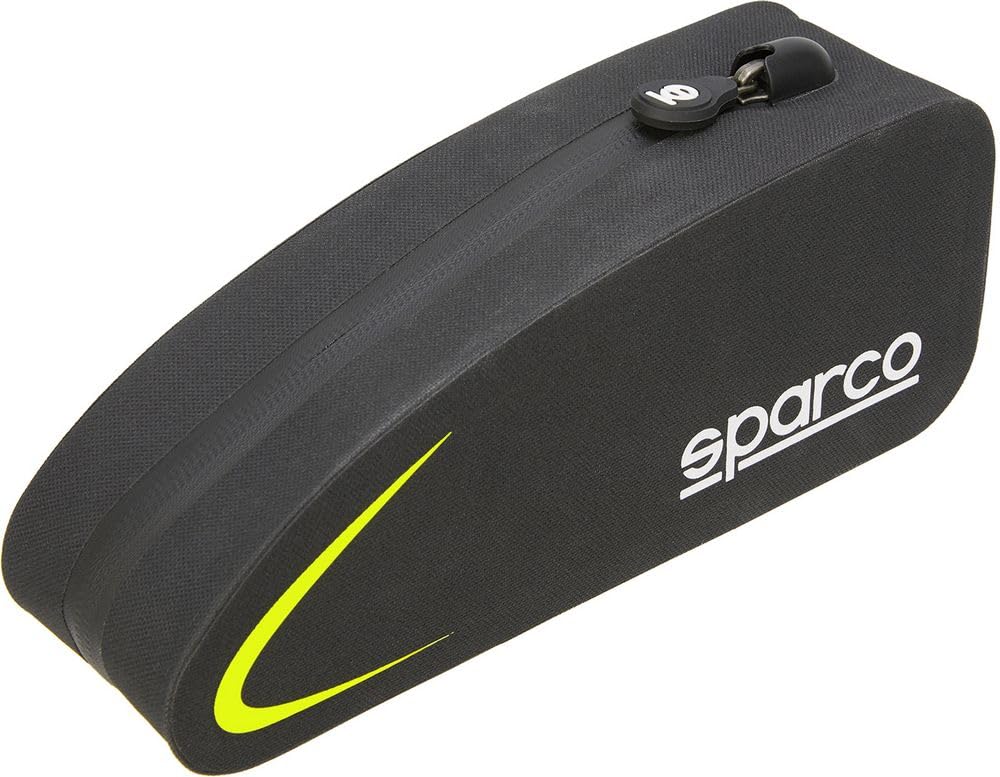 Sparco Gelbe Fahrrad-Rahmentasche aus Nylon, wasserdicht und stoßfest, mit robustem Reißverschluss von Sparco