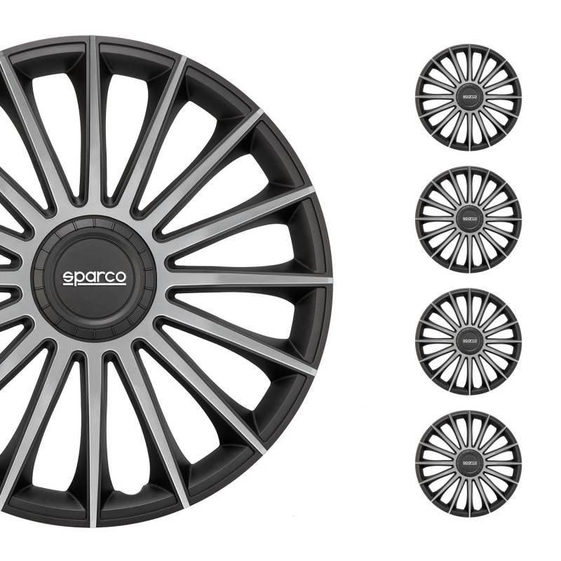 Sparco Satz Radzierblenden Treviso 14-Zoll Schwarz/Silber von Sparco
