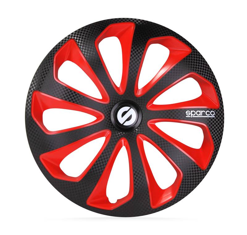 Satz Sparco Radzierblenden Sicilia 13-Zoll Schwarz/Rot/Karbon von Sparco