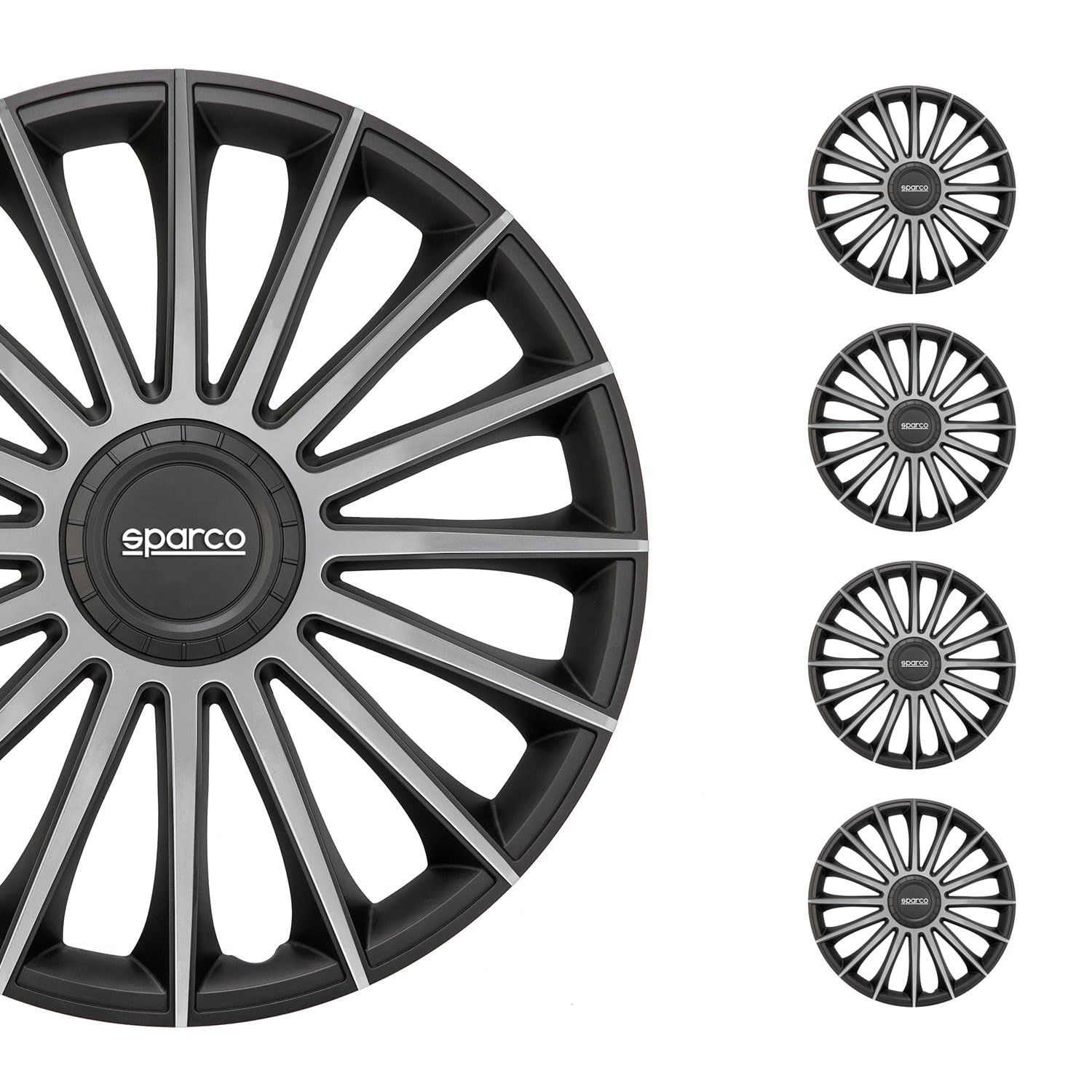 Sparco Satz Radzierblenden Treviso 14-Zoll Schwarz/Silber Sparco Satz Radzierblenden Treviso 14-Zoll Schwarz/Silber von Sparco