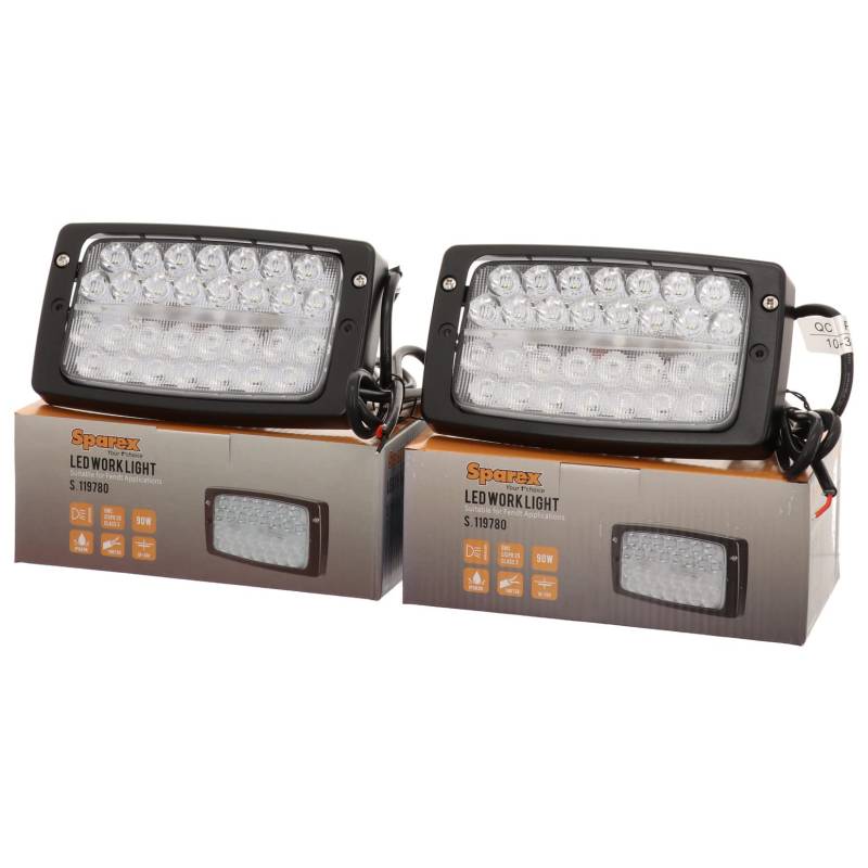 Sparex, 2 x LED-Arbeitsscheinwerfer Fendt/Massey Fergusson/Case, Typ Hella 60 W - 3280 Lumen von Sparex