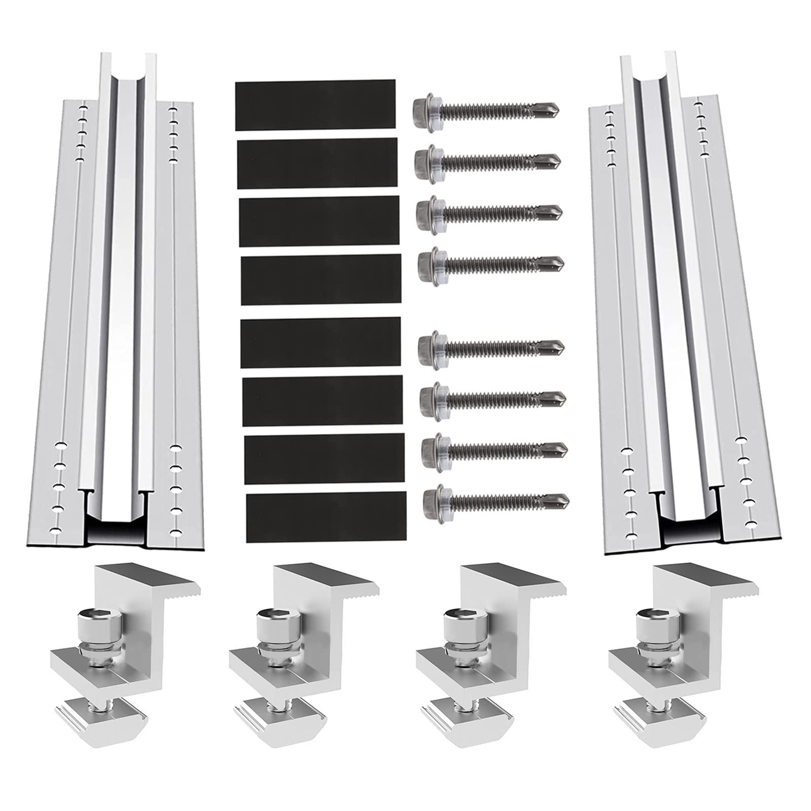 Solarmodul Halterung, PV Modul Solarpanel Halterung, Individuell Verstellbar Solarmodul Halterung Schiene, Solarmodul Halterung für Flachdach Balkon Ziegeldach (#7) von Sparklenut