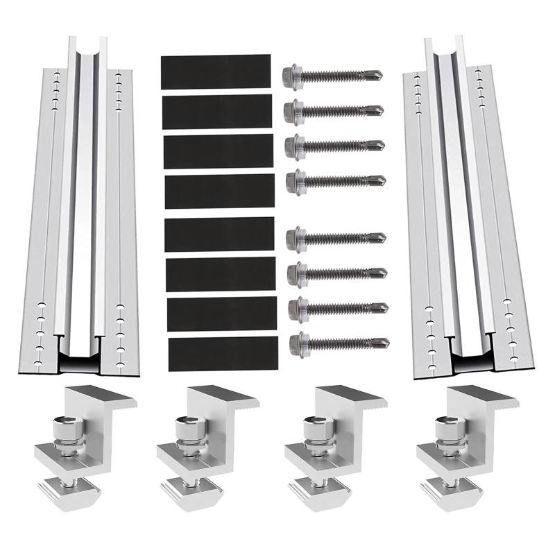 Solarmodul Halterung, PV Modul Solarpanel Halterung, Individuell Verstellbar Solarmodul Halterung Schiene, Solarmodul Halterung für Flachdach Balkon Ziegeldach (#7) von Sparklenut