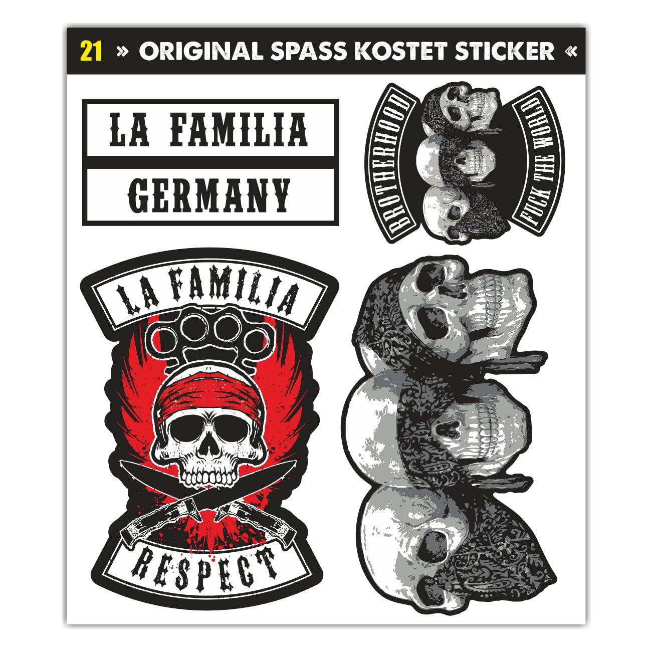 Sticker Set La Familia Respect Brotherhood Patch Aufkleber von Spaß Kostet