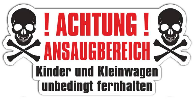 Spaß Kostet Wetterfester Aufkleber Achtung Ansaugbereich 12 oder 70cm Tuning car Auto von Spaß Kostet