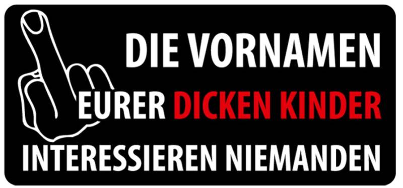 Spaß Kostet Aufkleber Wetterfest Die Vornamen eurer dicken Kinder 15cm pkw Auto böse lustig von Spaß Kostet
