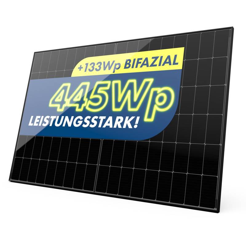 Solarmodul 445W Bifazial Glas-Glas PV-Module mit 2x1,6mm Glas, modernster n-Type Technology, Erweiterungs-Module für Ihre Mini-Solaranlage, Balkonkraftwerk oder DIY Komplettanlage von Spaun