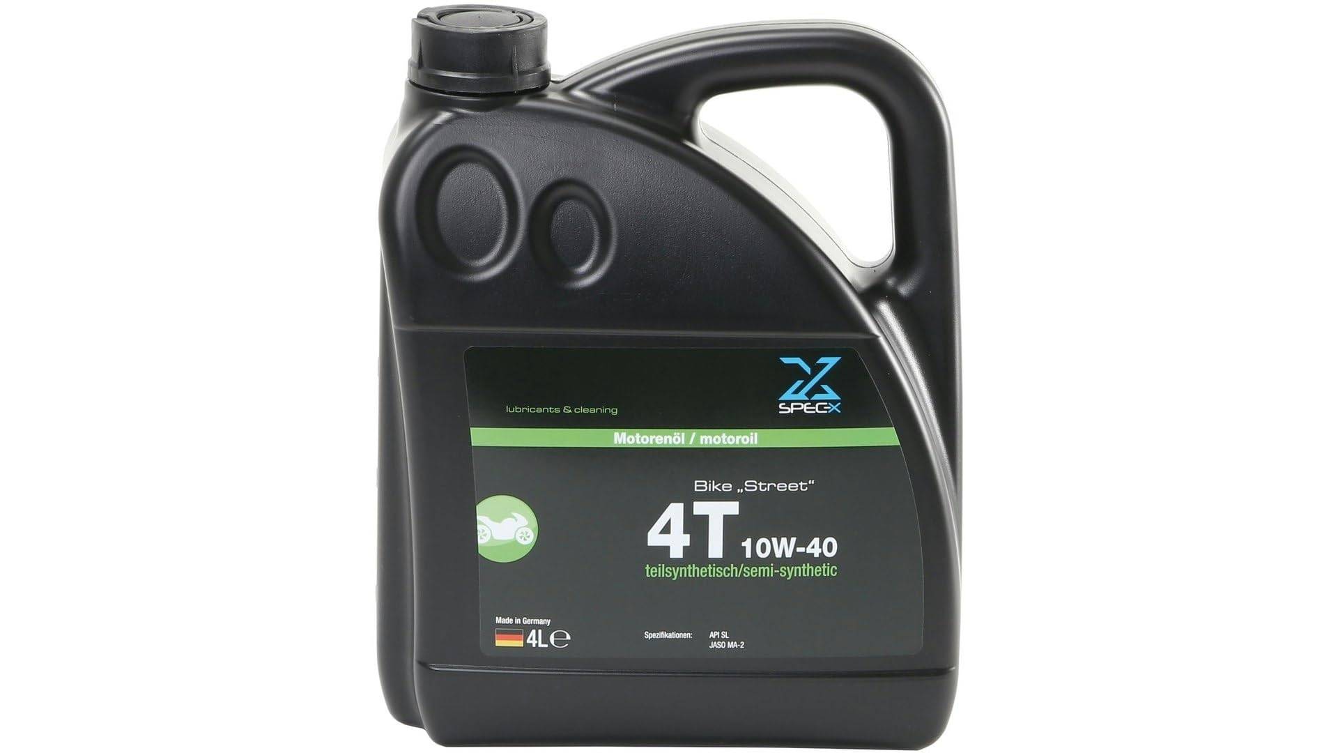 Spec-X Motoröl Bike 4T Street 4 Liter 10W-40 Teilsynthetisch Spec-X Motoröl Bike 4T Street 4 Liter 10W-40 Teilsynthetisch von Spec-X