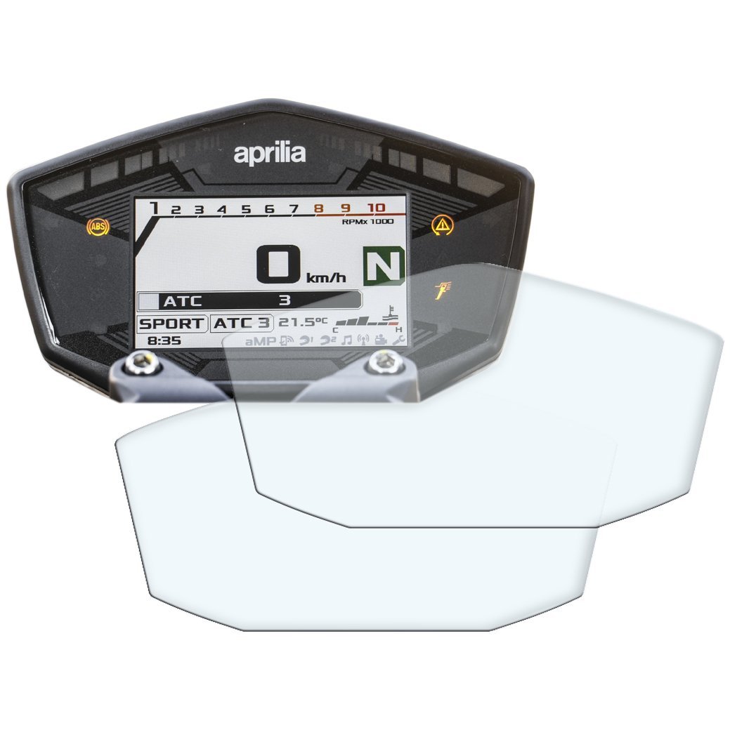 2 x Aprilia Shiver 900 Displayschutzfolie Tachoschutzfolie Screen Protector - Ultra-Clear von Speedo Angels