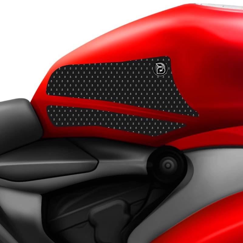 BLOQ motorrad Traktion Tank Griff Pads kompatibel mit DUCATI 899 PANIGALE (2014-2015) - SCHWARZ von Speedo Angels
