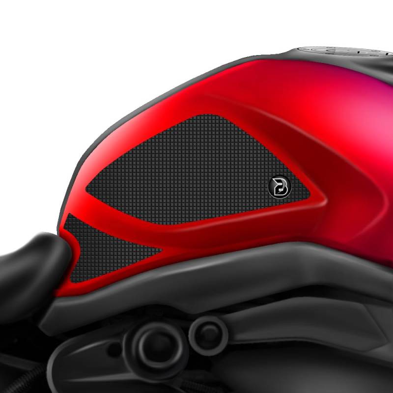 BLOQ motorrad Traktion Tank Griff Pads kompatibel mit DUCATI MONSTER PLUS (2021-) Tacky Grip - Schwarz von Speedo Angels