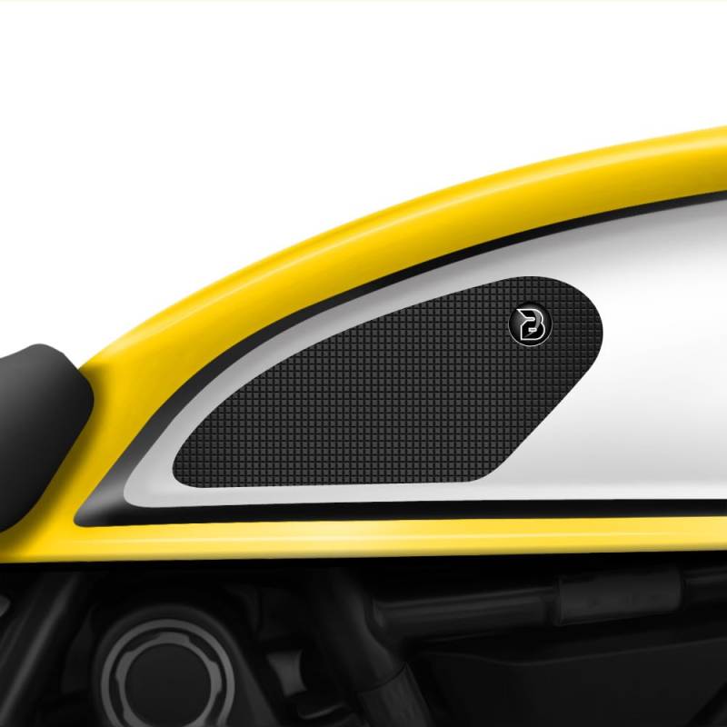 BLOQ motorrad Traktion Tank Griff Pads kompatibel mit DUCATI SCRAMBLER (ALL MODELS) (2015-) Tacky Grip - Schwarz von Speedo Angels