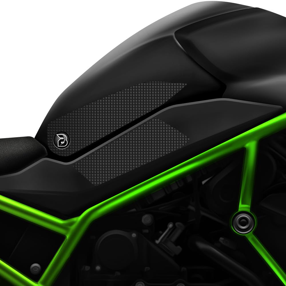 BLOQ motorrad Traktion Tank Griff Pads kompatibel mit KAWASAKI Z H2 (2020-) Tacky Grip - Schwarz von Speedo Angels