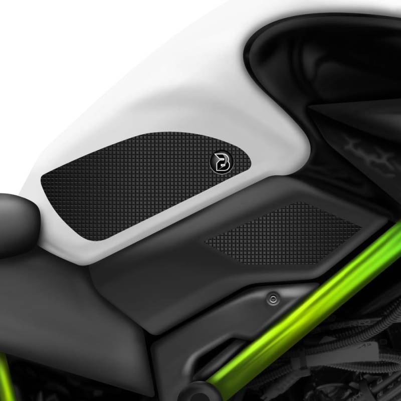 BLOQ motorrad Traktion Tank Griff Pads kompatibel mit KAWASAKI Z900 (2017-) Tacky Grip - Schwarz von Speedo Angels