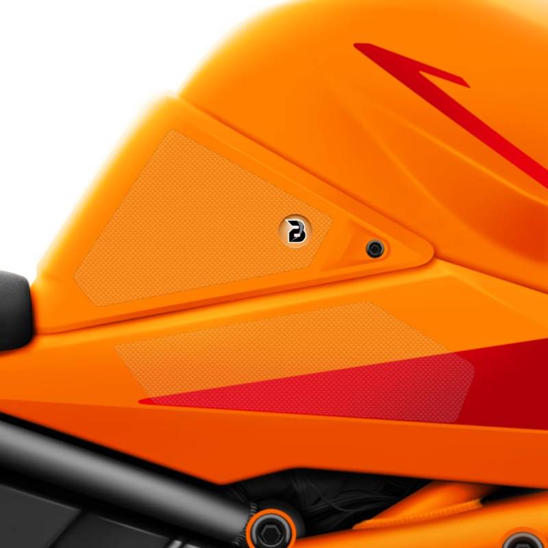 BLOQ motorrad Traktion Tank Griff Pads kompatibel mit KTM 1390 SUPER DUKE R (2023-) PREMIUM - Klar von Speedo Angels