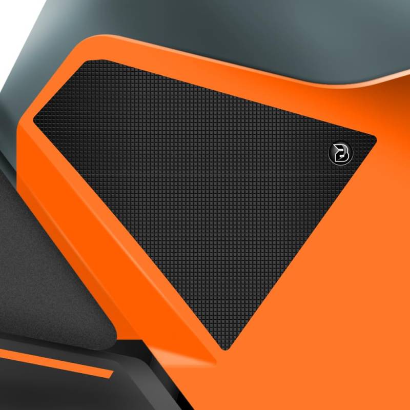 BLOQ motorrad Traktion Tank Griff Pads kompatibel mit KTM DUKE 125 (2024-) Tacky Grip - Schwarz von Speedo Angels