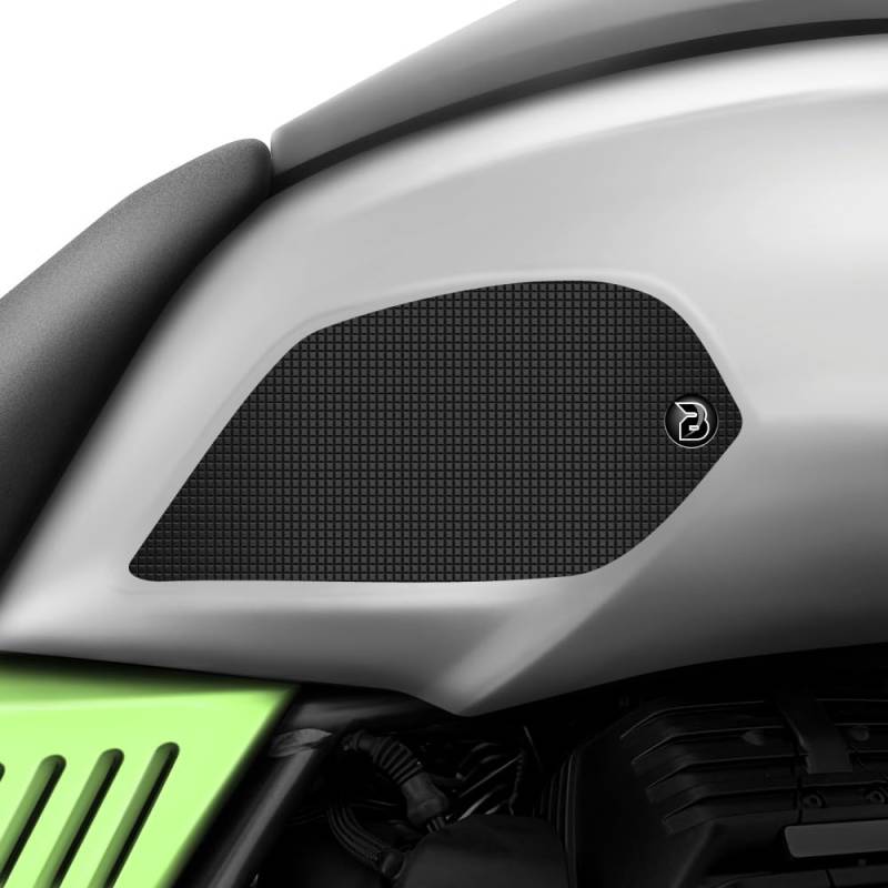 BLOQ motorrad Traktion Tank Griff Pads kompatibel mit MOTO GUZZI V85 TT (2019-) Tacky Grip - Schwarz von Speedo Angels
