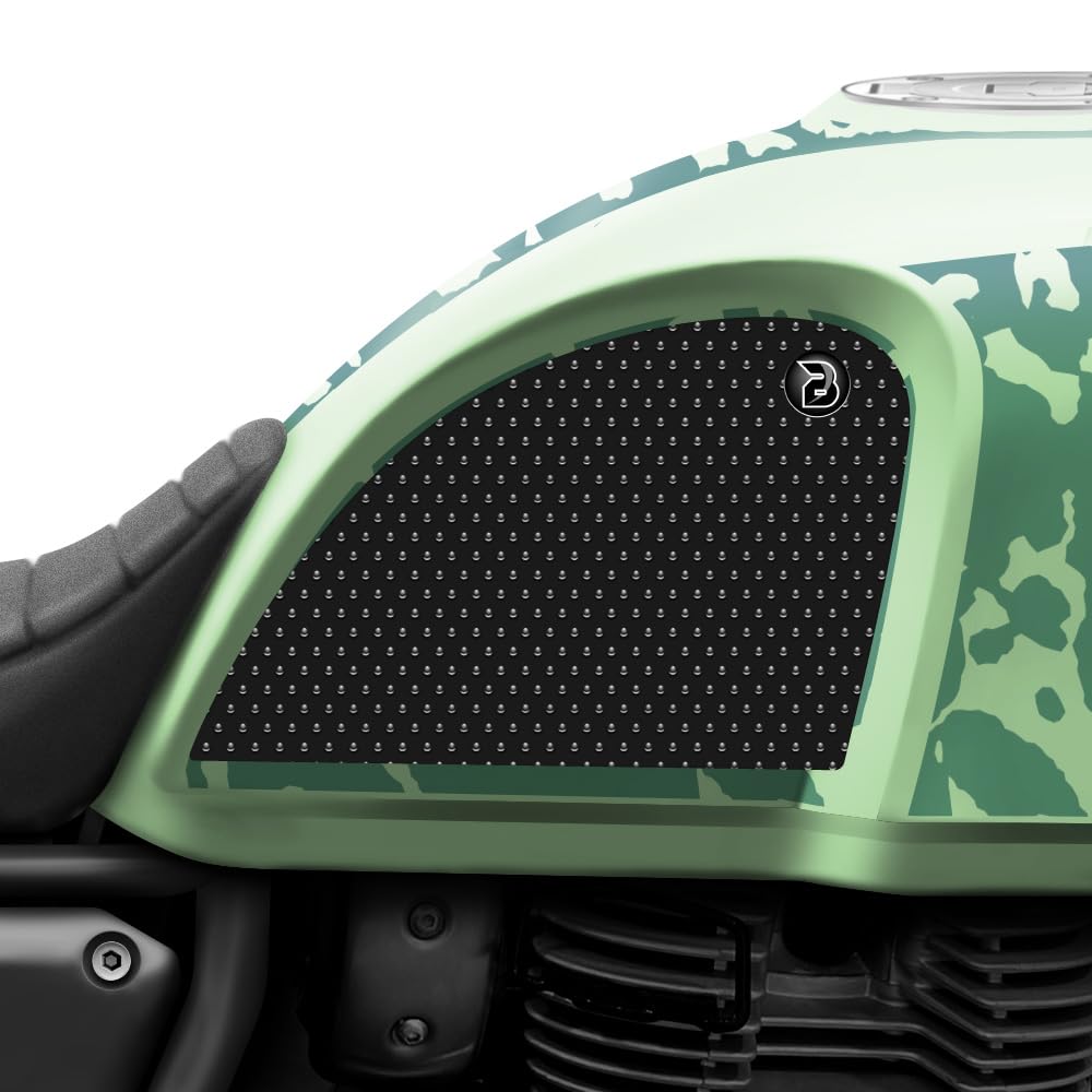 BLOQ motorrad Traktion Tank Griff Pads kompatibel mit ROYAL ENFIELD HIMALAYAN (2017-) - SCHWARZ von Speedo Angels