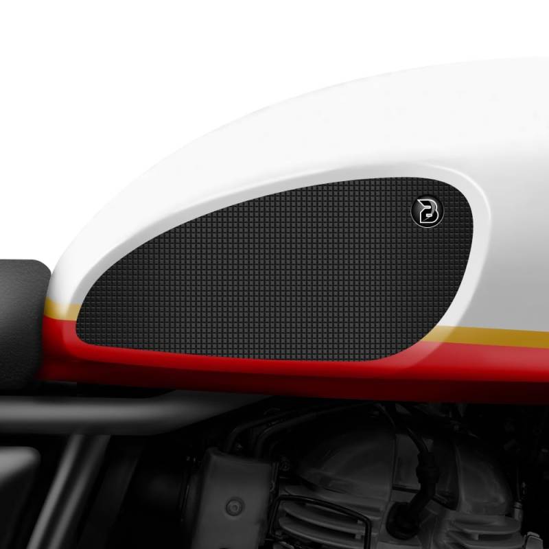 BLOQ motorrad Traktion Tank Griff Pads kompatibel mit ROYAL ENFIELD INTERCEPTOR 650 (2019-) Tacky Grip - Schwarz von Speedo Angels