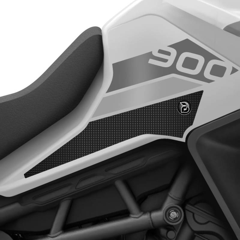 BLOQ motorrad Traktion Tank Griff Pads kompatibel mit TRIUMPH TIGER 900 RALLY (2020-2023) Tacky Grip - Schwarz von Speedo Angels