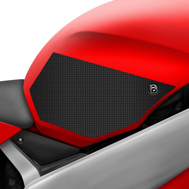 BLOQ motorrad Traktion Tank Griff Pads kompatibel mit YAMAHA R1 4XV (1998-2003) Tacky Grip - Schwarz von Speedo Angels