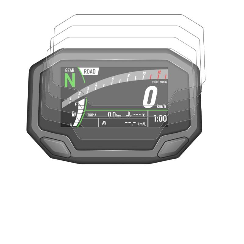 GlareStop Displayschutzfolie kompatibel mit KAWASAKI Z H2 (2020-) 4 x Entspiegelt von Speedo Angels