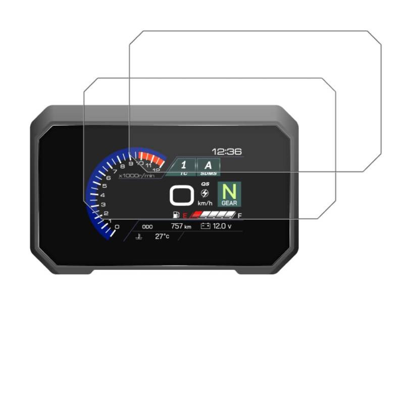 GlareStop Displayschutzfolie kompatibel mit SUZUKI GSX-S1000 (2025-) 2 x Entspiegelt von Speedo Angels