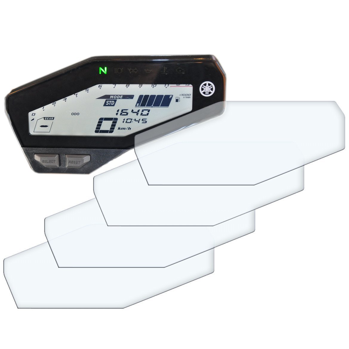 Speedo Angels Displayschutzfolie Tachoschutzfolie Screen Protector kompatibel mit YAMAHA MT-09 / FZ-09 Packung mit 4 Stück - 2 x Ultra-Clear & 2 x Anti-Glare Speedo Angels Displayschutzfolie Tachoschutzfolie Screen Protector kompatibel mit YAMAHA MT-09 / FZ-09 Packung mit 4 Stück - 2 x Ultra-Clear & 2 x Anti-Glare von Speedo Angels