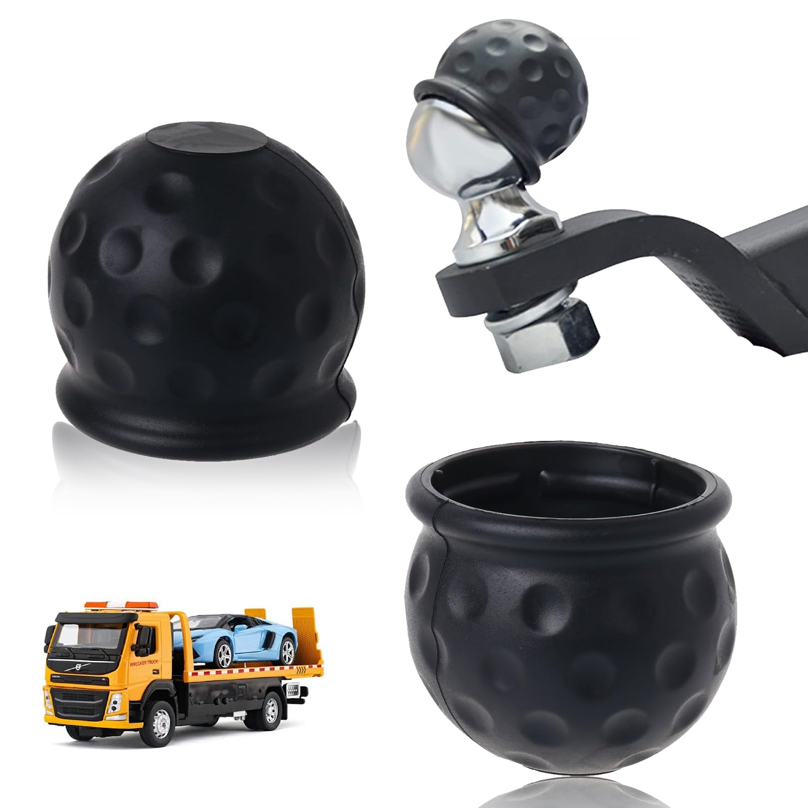 SpetngSake 2 Stück Anhängerkupplung Abdeckung, Kappe Anhängerkupplung Schutzkappe, 62 * 60mm, Schwarz, Lustig, Kunststoff SpetngSake 2 Stück Anhängerkupplung Abdeckung, Kappe Anhängerkupplung Schutzkappe, 62 * 60mm, Schwarz, Lustig, Kunststoff von SpetngSake