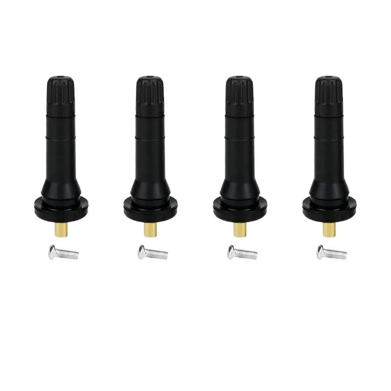 4 Stück Schwarz Reifen Ventil,TPMS Sensor Ventilschaft,Auto Ventile,Runde Basis Kupferstab Gummiventile,Ventil Autoreifen Ersatz,für die Meisten Auto und Motorräder Reifen(TPMS-01) von SpetngSake