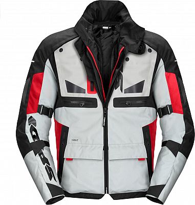 Spidi Crossmaster, Textiljacke H2Out - Hellgrau/Schwarz/Rot - M Spidi Crossmaster, Textiljacke H2Out - Hellgrau/Schwarz/Rot - M von Spidi