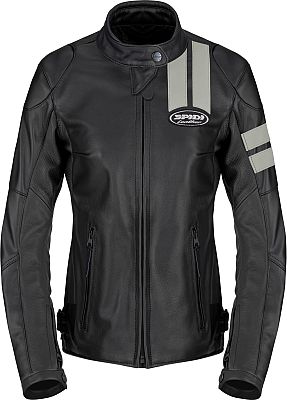 Spidi Roar, Lederjacke Damen - Schwarz/Hellgrau - 48 von Spidi