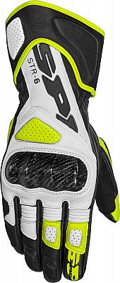 Spidi STR-6, Handschuhe - Schwarz/Weiß/Neon-Gelb - XL von Spidi