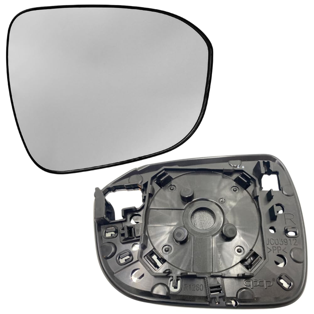 Spieg Rechts Außenspiegelglas Ersatz für Nissan Qashqai J12 2021-2024 | Juke F16 2019-2024, Unbeheizbar, mit Trägerplatte (Beifahrerseite) von Spieg rear view mirrors