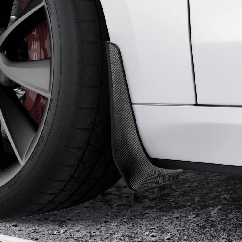 Spigen Tesla Model 3~2023 Schmutzfänger Spritzschutz, Schutz vor Regen und Schnee, 4 Stück Schmutzfänger für Tesla Model 3, Keine Notwendigkeit zum Löcher Bohren, Tesla Zubehör - Carbon Edition von Spigen
