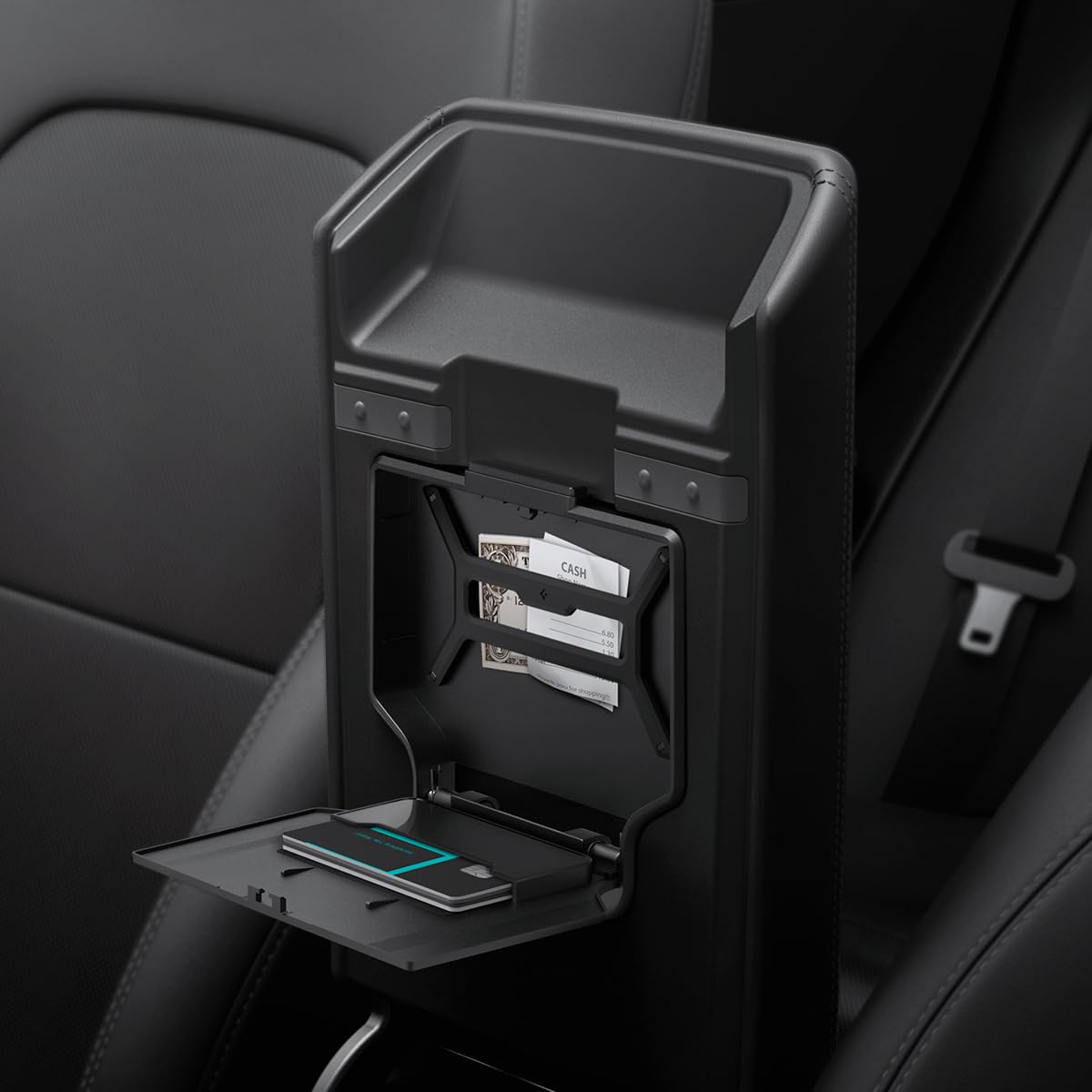 Spigen Tesla Model Y 2025 Juniper Model 3 Highland 2024 2025 One-Touch Versteckte Aufbewahrungsbox, Mittelkonsole Organizer Armlehne für Model Y Juniper und 3 Highland Zubehör - Carbon Edition Spigen Tesla Model Y 2025 Juniper Model 3 Highland 2024 2025 One-Touch Versteckte Aufbewahrungsbox, Mittelkonsole Organizer Armlehne für Model Y Juniper und 3 Highland Zubehör - Carbon Edition von Spigen