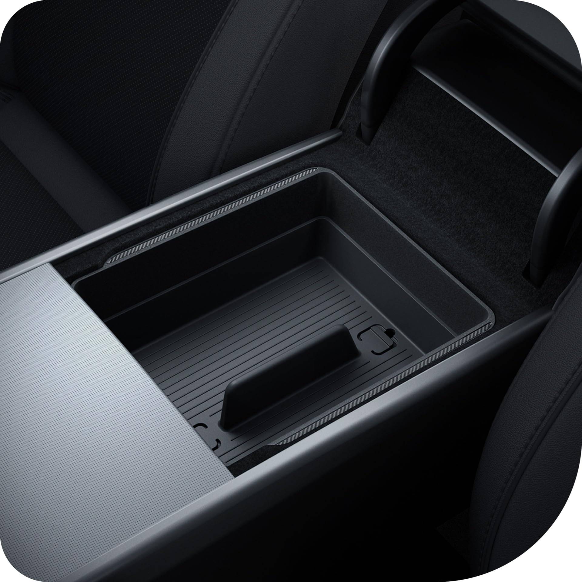 Spigen Tesla Model 3 Highland (2024~) Armlehnen Konsole Organizer entworfen für Model 3 Highland Zubehör - Carbon Edition von Spigen