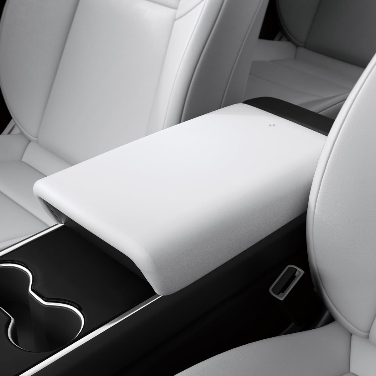 Spigen Tesla Model Y (~2024) Model 3 (2021-2023) Mittelarmlehne Abdeckung, Armlehne Abdeckung Schutzhülle Inennraum, Langlebig und Wasserfest, Kompatibel mit Tesla Model Y und Model 3 Zubehör - Weiß von Spigen