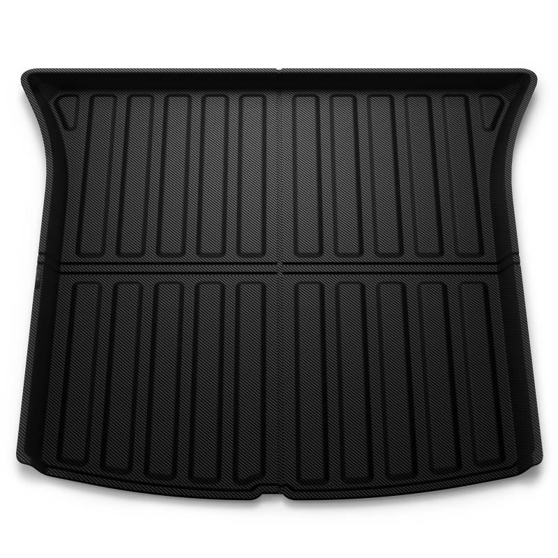 Spigen Tesla Model Y (~2024) Hintere Kofferraummatte, Stoßfestes XPE-Material zum Schutz der Innenfächer, wasserdichte Oberfläche Kofferraumwanne für Tesla Model Y Zubehör - Carbon Edition von Spigen