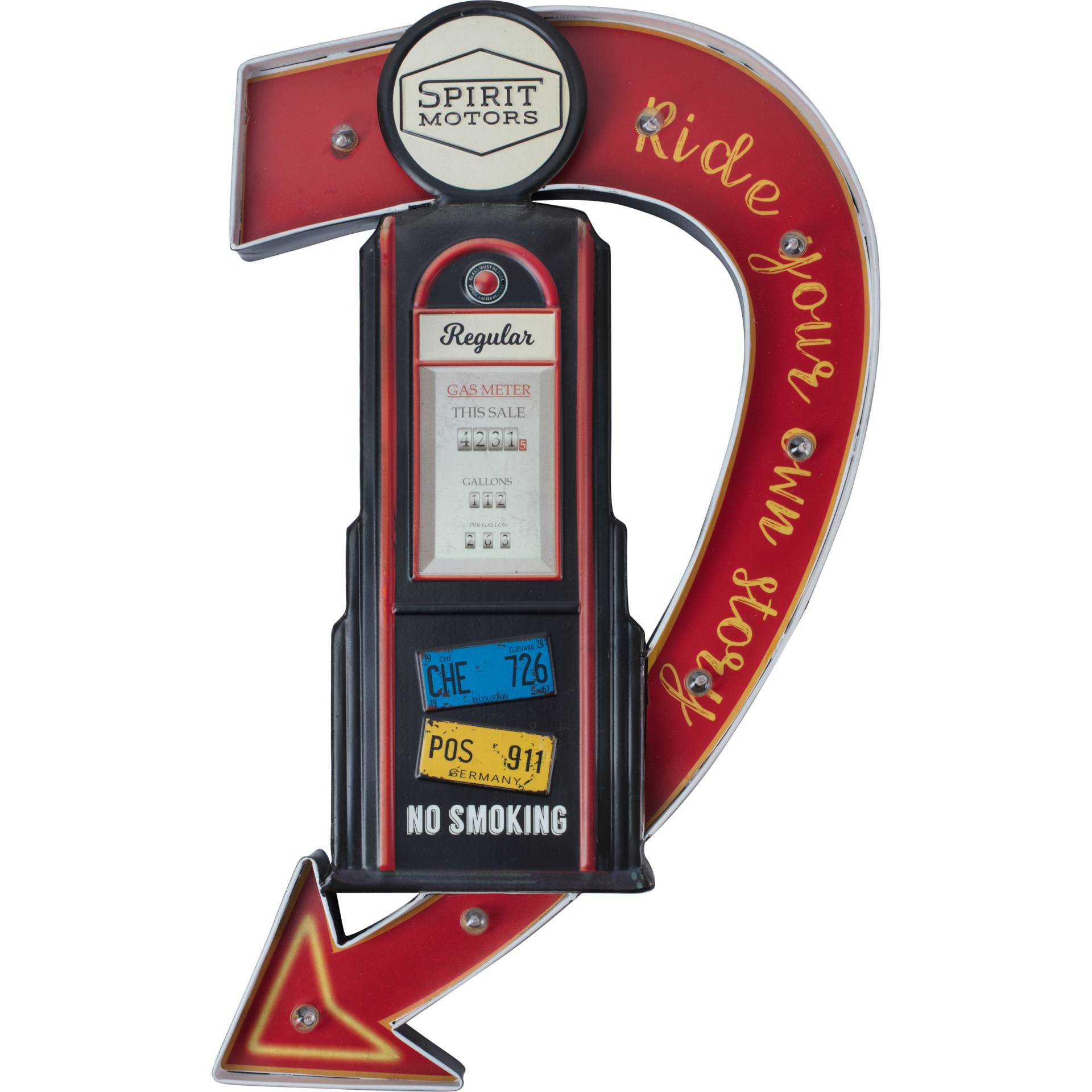 Spirit Motors Wandhalter Retro Zapfsäule mit LED-Beleuchtung Spirit Motors Wandhalter Retro Zapfsäule mit LED-Beleuchtung von Spirit Motors