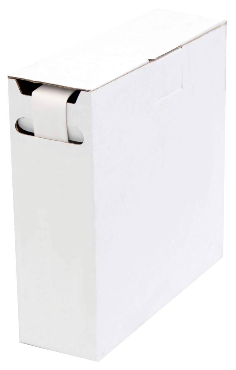 Intratec Schrumpfschlauch 4,8 mm (geschrumpft ca. 2,4 mm), Weiß – 12 m Meterware in Spenderbox, Schrumpfrate 2:1 – UL 224, -55 °C bis +125 °C, zur Kabelisolierung & Kennzeichnung von Spitzenspannung Elektrotechnik