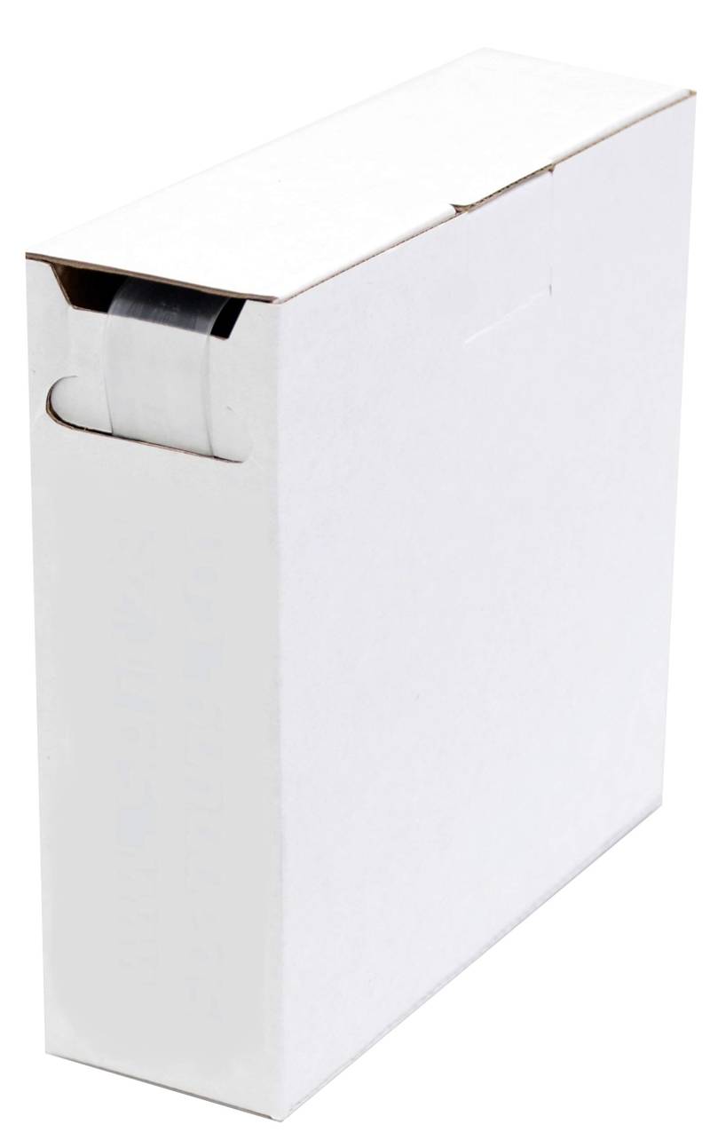 Intratec Schrumpfschlauch 6,4 mm (geschrumpft ca. 3,2 mm), Transparent – 12 m Meterware in Spenderbox, Schrumpfrate 2:1 – UL 224, -55 °C bis +125 °C, zur Kabelisolierung & Kennzeichnung von Spitzenspannung Elektrotechnik