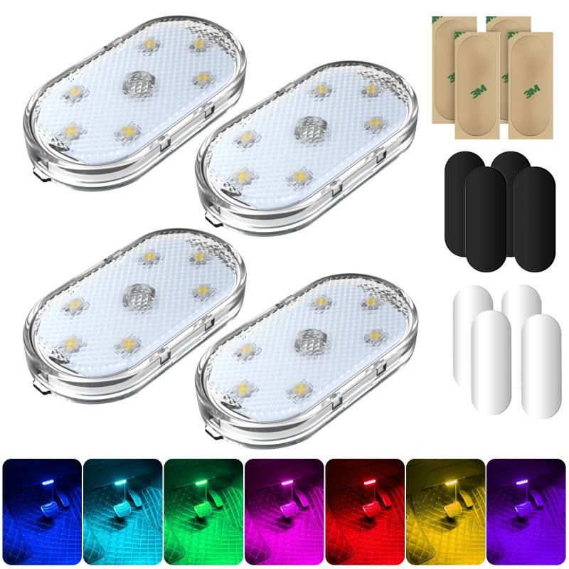 Sporgo 4 Stück Led Innenbeleuchtung, Einstellbar Wiederaufladbar Mobilen Touch Licht Usb Zubehör, Innenraum Ambientebeleuchtung Für Auto (A) von Sporgo