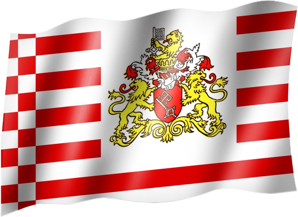 Flagge/Fahne BREMEN Staatsflagge/Landesflagge/Hissflagge mit Ösen 150x90 cm, sehr gute Qualität von Sportfanshop24
