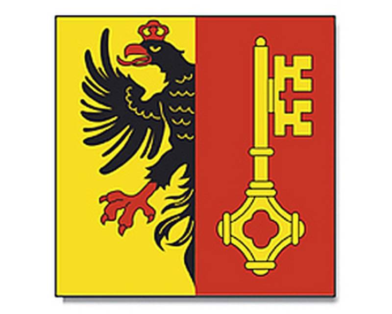Flagge/Fahne GENF schweizer Kanton Schweiz Staatsflagge/Landesflagge/Hissflagge mit Ösen 90x90 cm, sehr gute Qualität von Sportfanshop24