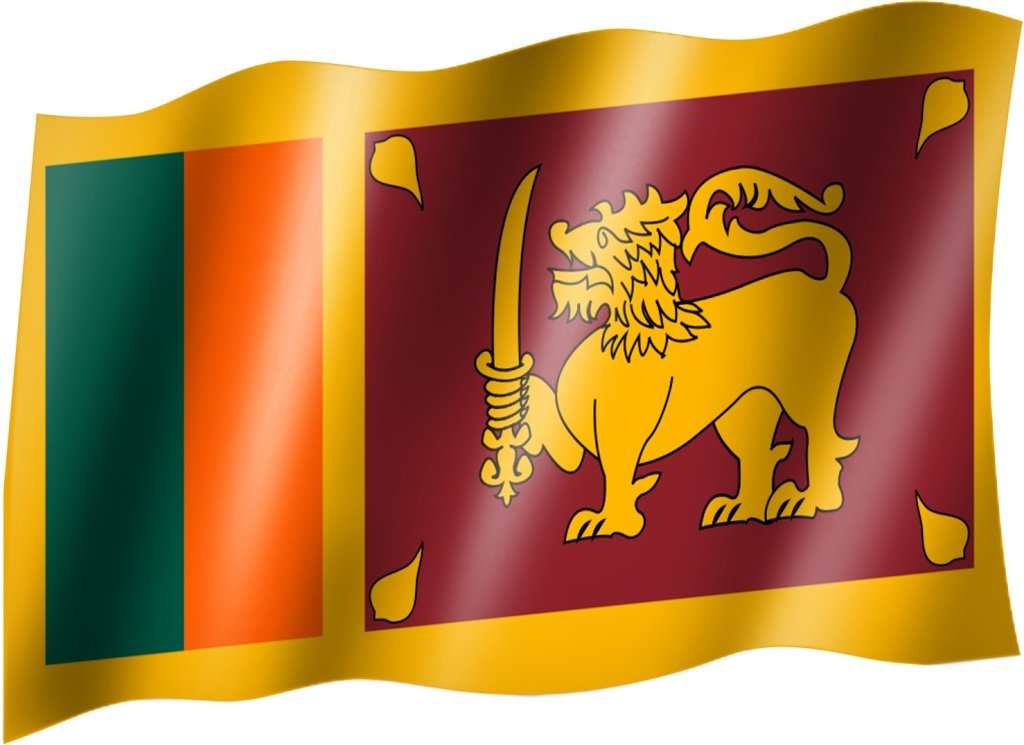 sportfanshop24 Flagge/Fahne SRI Lanka/Ceylon/Srilanka Staatsflagge/Landesflagge/Hissflagge mit Ösen 150x90 cm, sehr Gute Qualität von Sportfanshop24