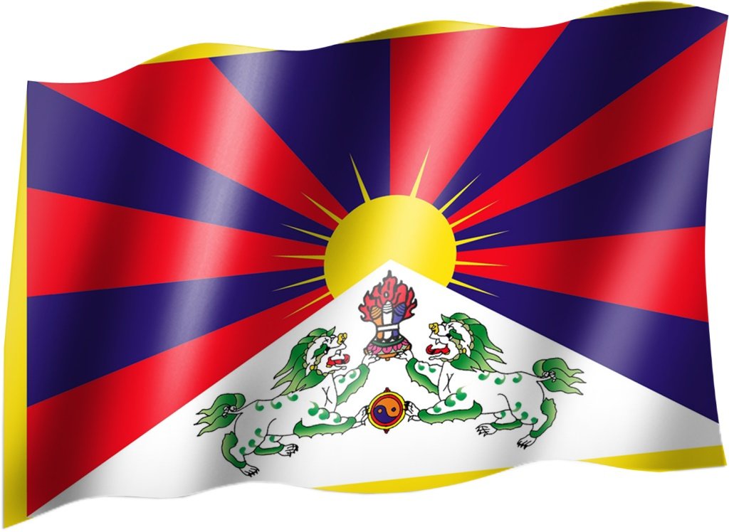 sportfanshop24 Flagge/Fahne Tibet Staatsflagge/Landesflagge/Hissflagge mit Ösen 150x90 cm, sehr Gute Qualität von Sportfanshop24