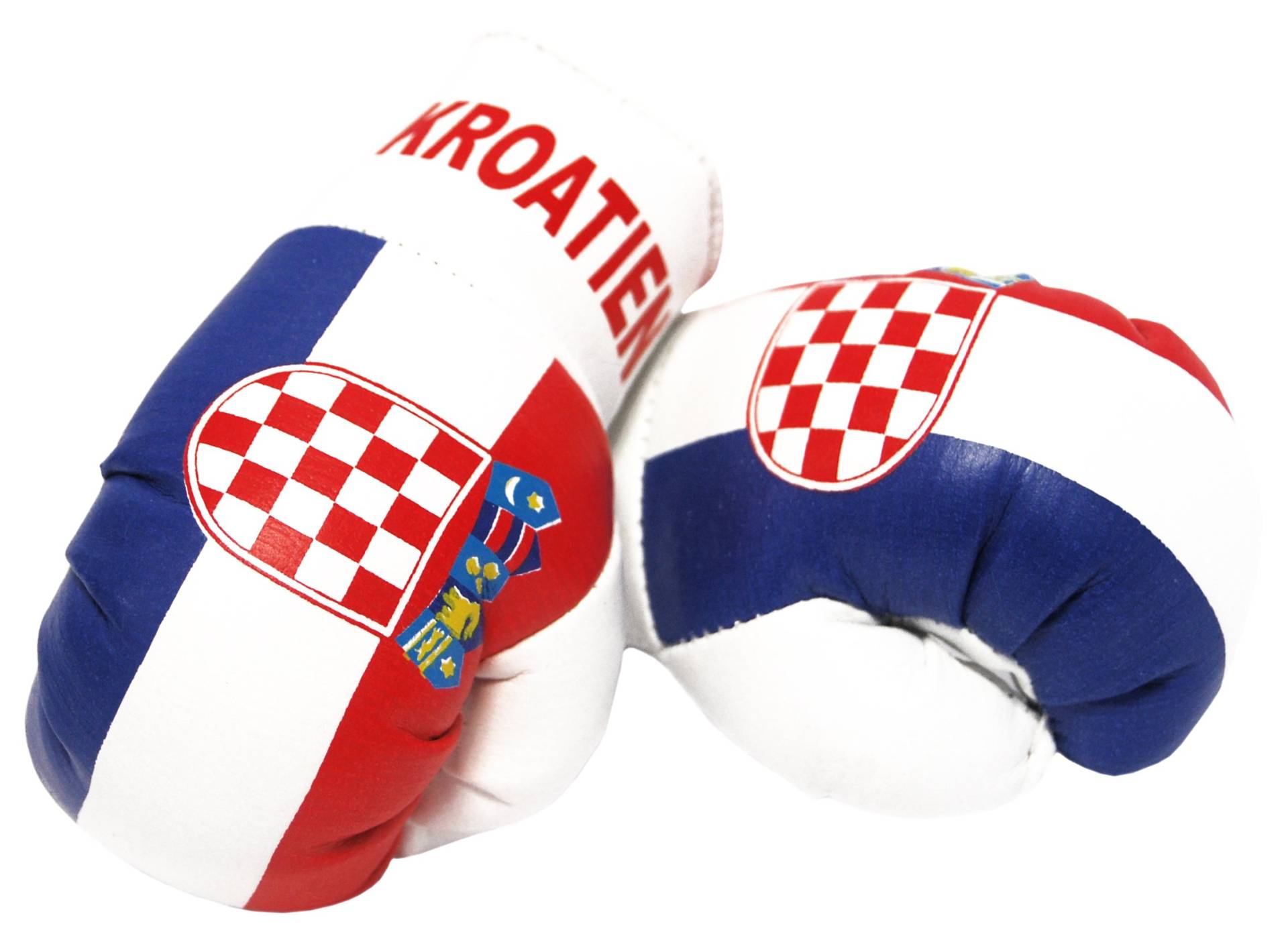 Sportfanshop24 Mini Boxhandschuhe Kroatien, 1 Paar (2 Stück) Miniboxhandschuhe z. B. für Auto-Innenspiegel von Sportfanshop24