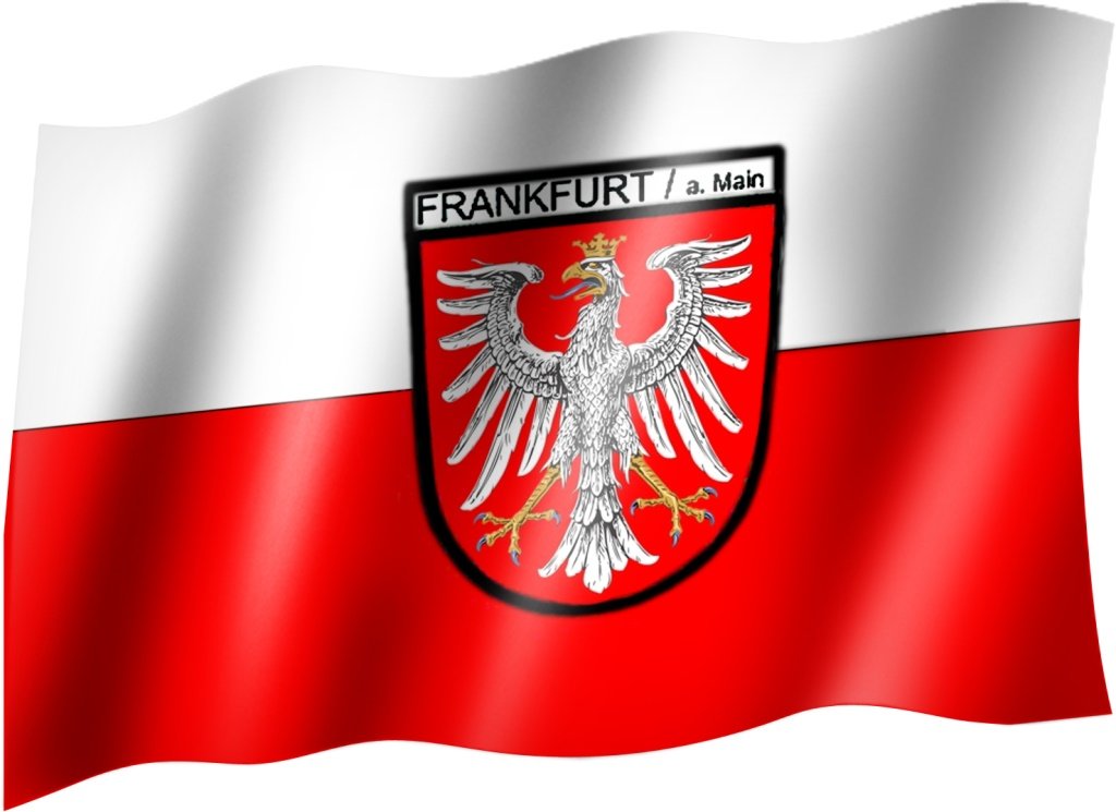 sportfanshop24 Flagge/Fahne Frankfurt AM Main Staatsflagge/Landesflagge/Hissflagge mit Ösen 150x90 cm, sehr Gute Qualität von Sportfanshop24